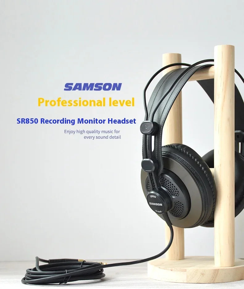 SAMSON SR850 Headphones – Fones de Ouvido Semi-Fechados Profissionais para Gravações
