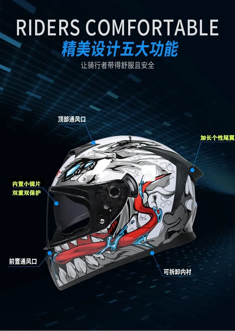 Capacete Modular Full Face ORZ – Segurança e Conforto para Motos e Scooters | Certificação DOT