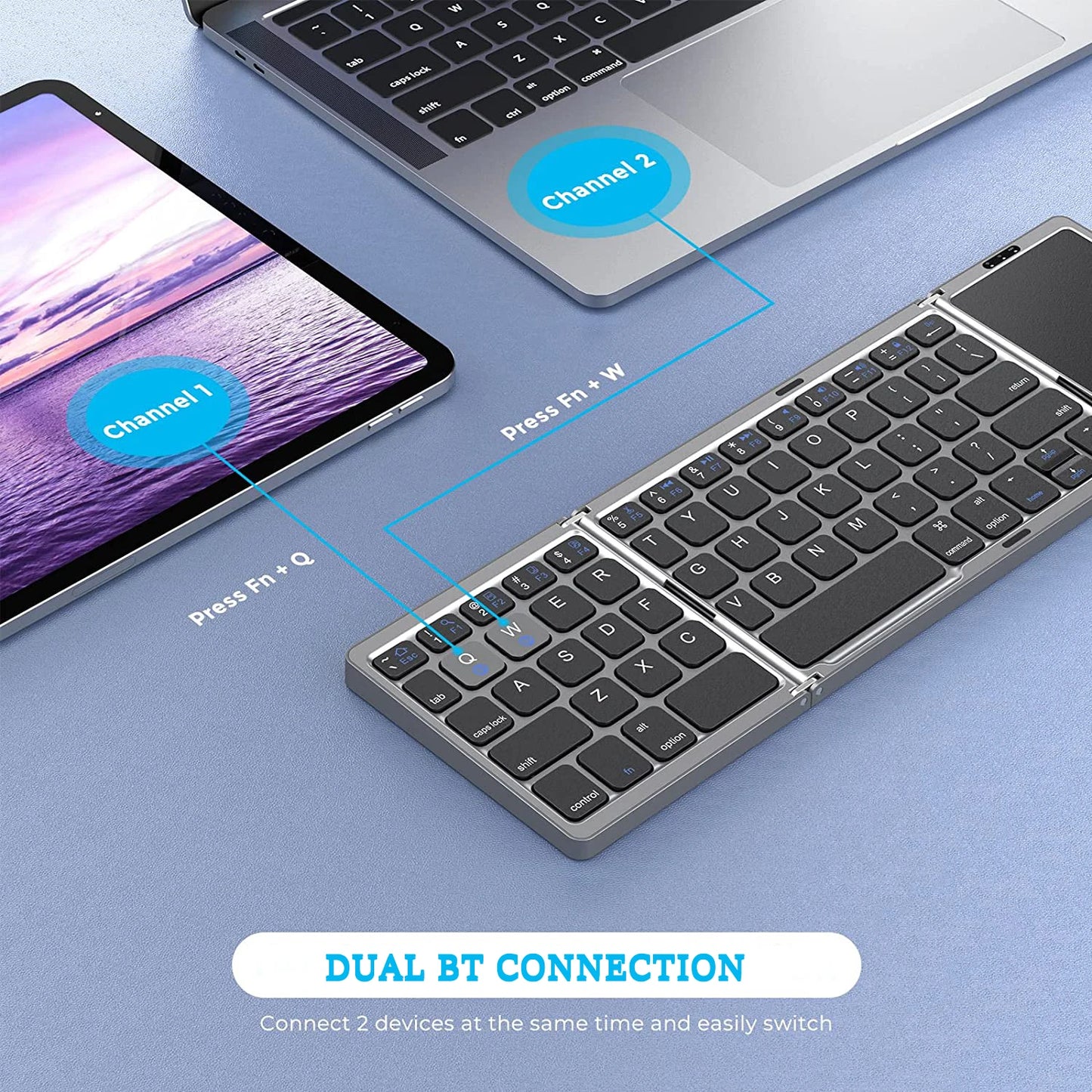 Teclado Dobrável Sem Fio Seenda – Compacto e Portátil!