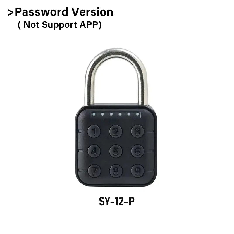 Cadeado Eletrônico Inteligente RAYKUBE SY-12 – Com Bluetooth, Leitor de Digital e Senha Temporária | Cadeado à Prova d’Água IP66 com Controle via App Tuya