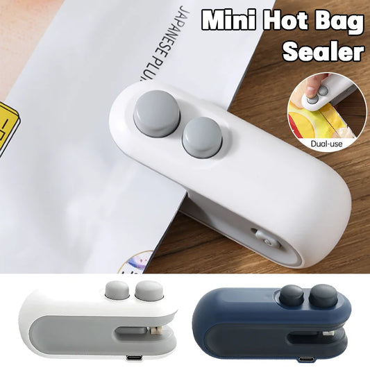 Mini Máquina Seladora Elétrica de Bolsas 2 em 1 – Praticidade no Seu Dia a Dia!