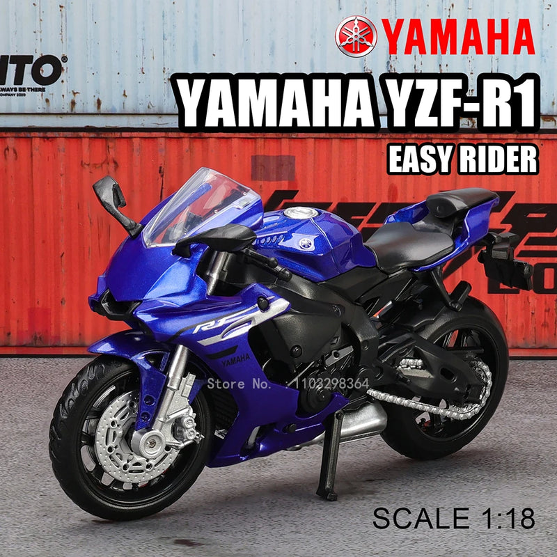 🏍️ Miniaturas de Motos Kawasaki Ninja H2R, Suzuki GSX-R1000 e Yamaha YZF-R1 1:18 MSZ – Modelos Estáticos Colecionáveis (Diecast)