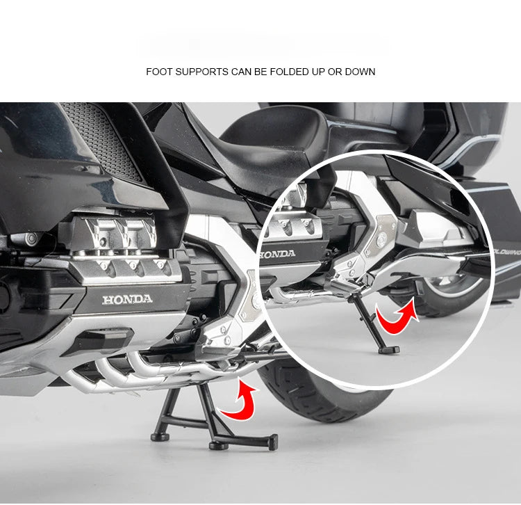 1:11 Honda Gold Wing GL800 2021 Alloy Die Cast Motorcycle Model Vehicle Collection Sound and Light Off Road Autocycle Toys Car