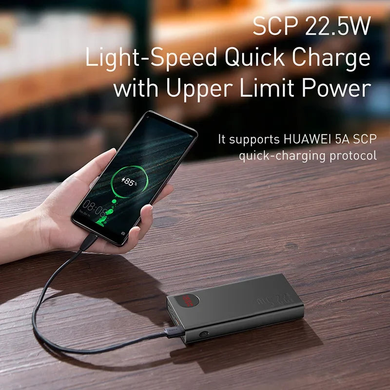 Baseus Power Bank 10000mAh – Energia Sempre ao Seu Alcance!