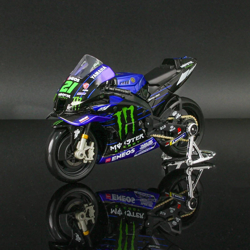 🏍️ Miniatura Moto Yamaha Factory Racing Team 2022 1:18 Maisto – Modelos #21 Morbidelli e #20 Quartararo (Diecast)