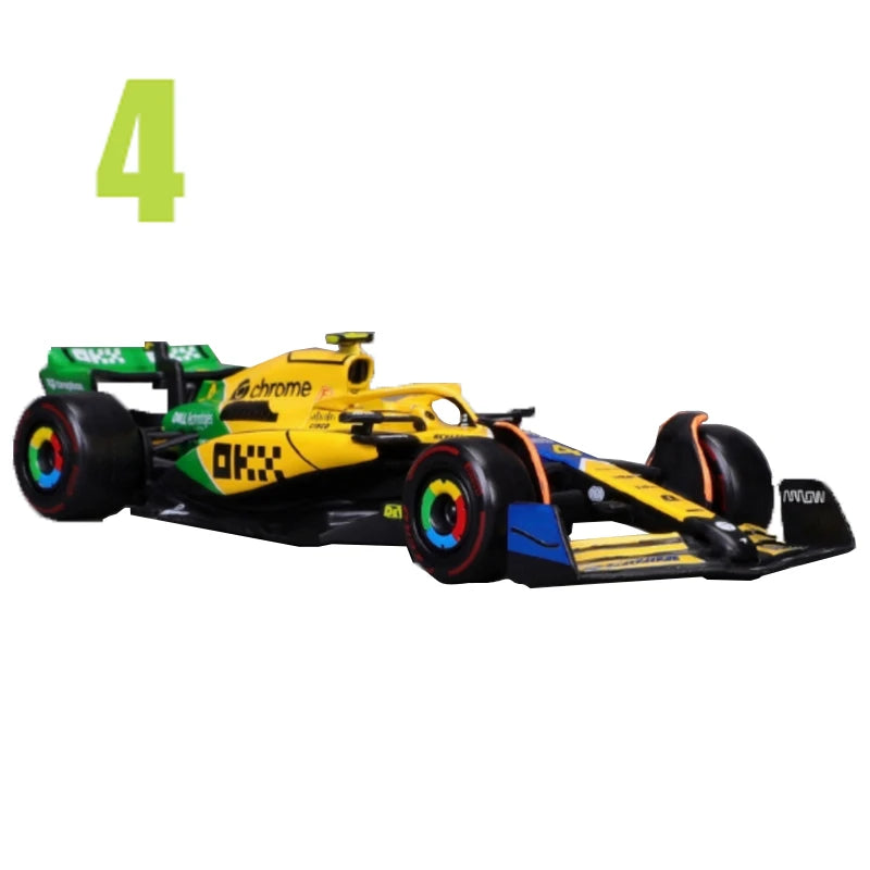 🏁 Miniatura F1 McLaren MCL38 Bburago 1:43 – Edição Miami & Mônaco GP 2024 (Diecast Colecionável)