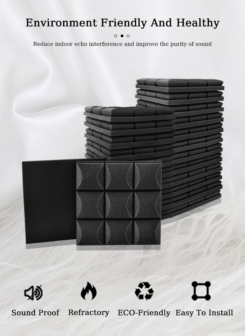 TOUO Studio Acoustic Foam Panels – Painéis de Espuma Acústica para Estúdios, Escritórios e Tratamento de Som