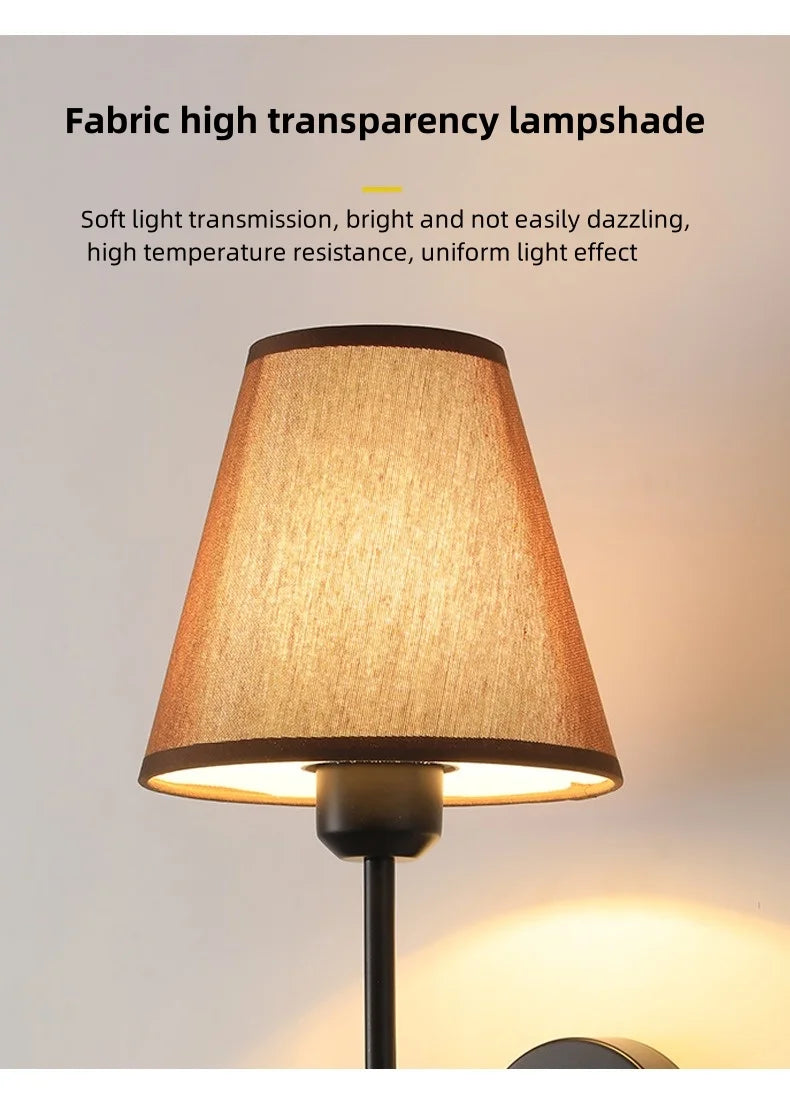 Luminária de Parede LED Americana E27 - Estilo Retrô para Quarto, Corredor e Banheiro