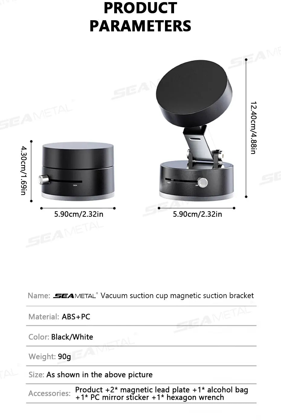 Suporte Magnético SEAMETAL para Celular – Fixação Forte e Estável