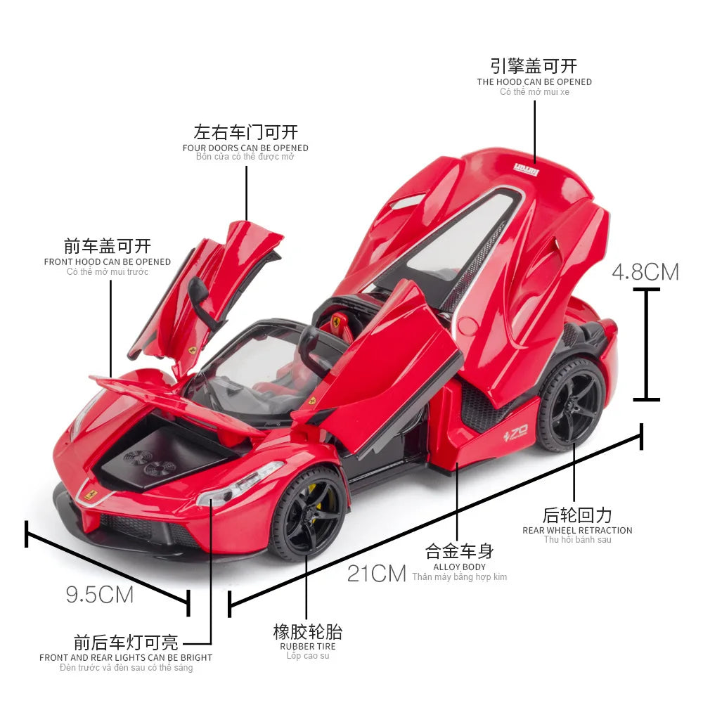 🏎️ Miniatura Ferrari LaFerrari Conversível 1:22 Welly – Modelo de Corrida Colecionável (Diecast)