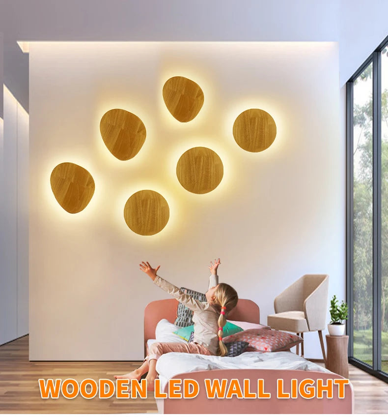 ShineSoul LED Wooden Wall Lamp – Iluminação Moderna para Seu Ambiente