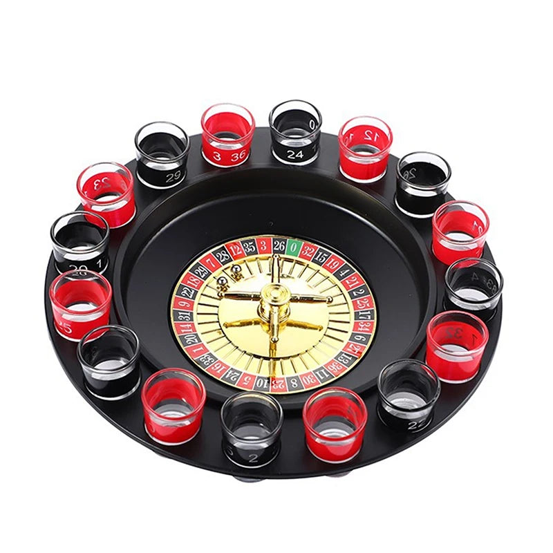Jogo de Roleta de Bebida Russa – 16 Copos de Shot