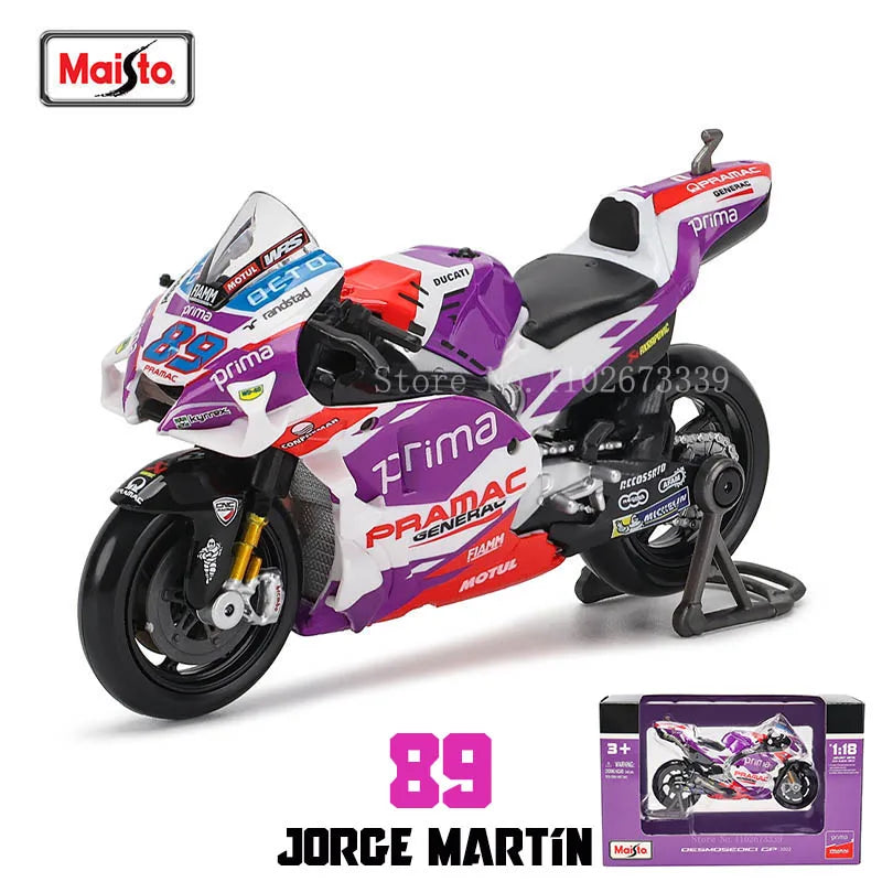 🏍️ Miniatura Moto Yamaha Factory Racing Team 2022 1:18 Maisto – Modelos #21 Morbidelli e #20 Quartararo (Diecast)