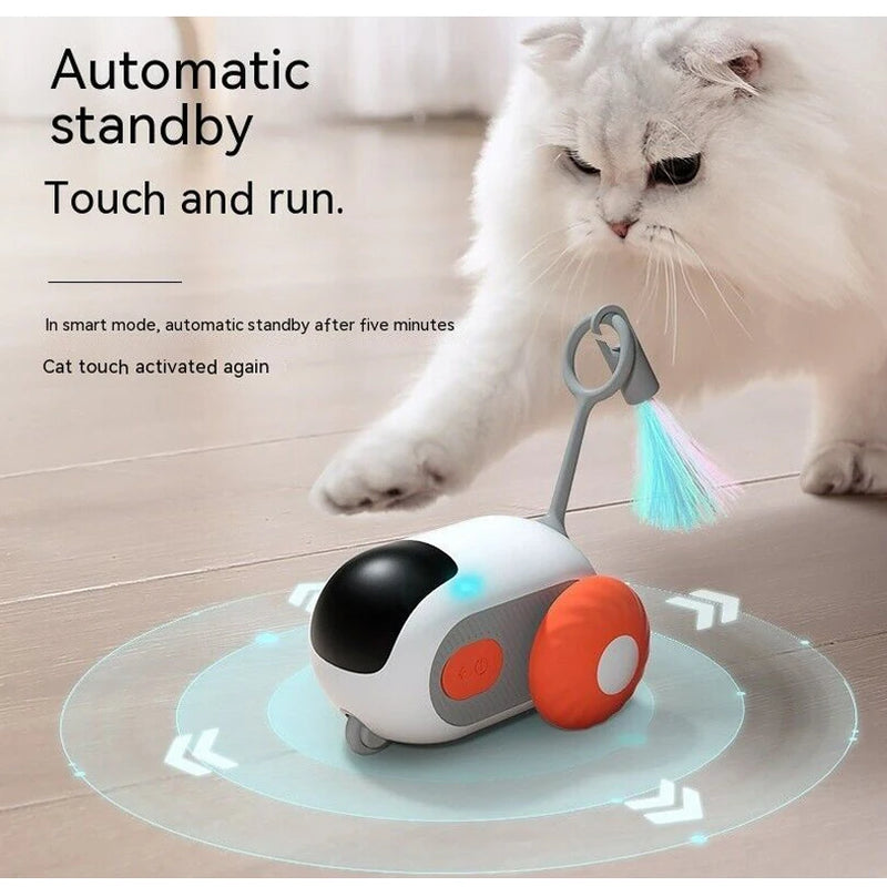 Brinquedo Interativo para Gatos - Carro de Controle Remoto com Rato Automático para Animais de Estimação