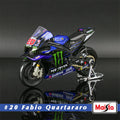 🏍️ Miniatura Moto Yamaha Factory Racing Team 2022 1:18 Maisto – Modelos #21 Morbidelli e #20 Quartararo (Diecast)