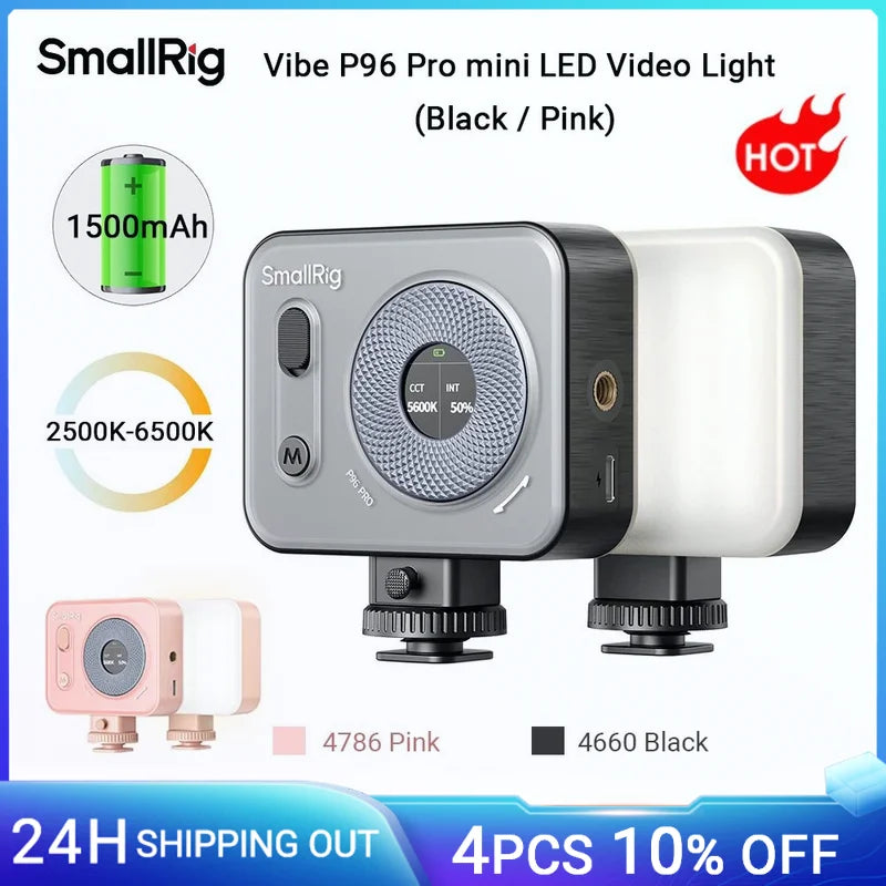Mini Luz de Vídeo LED SmallRig Vibe P96 Pro - Iluminação Profissional para Fotografia e Vlogging!