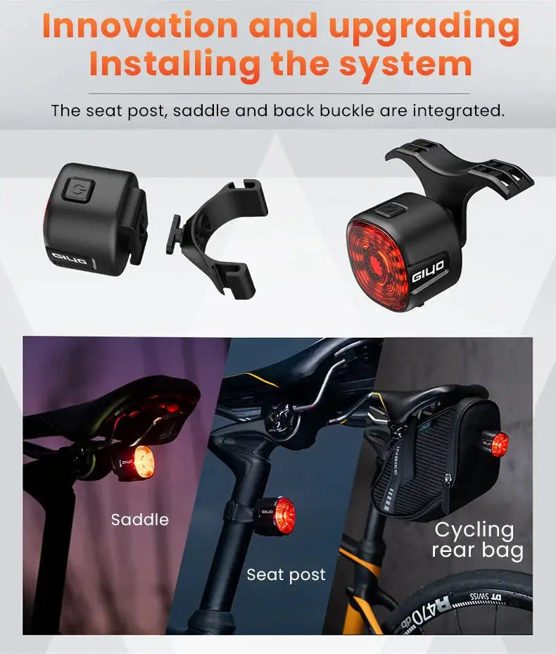 Luz Traseira Inteligente para Bicicleta GIYO – Segurança e Visibilidade com Sensor Automático