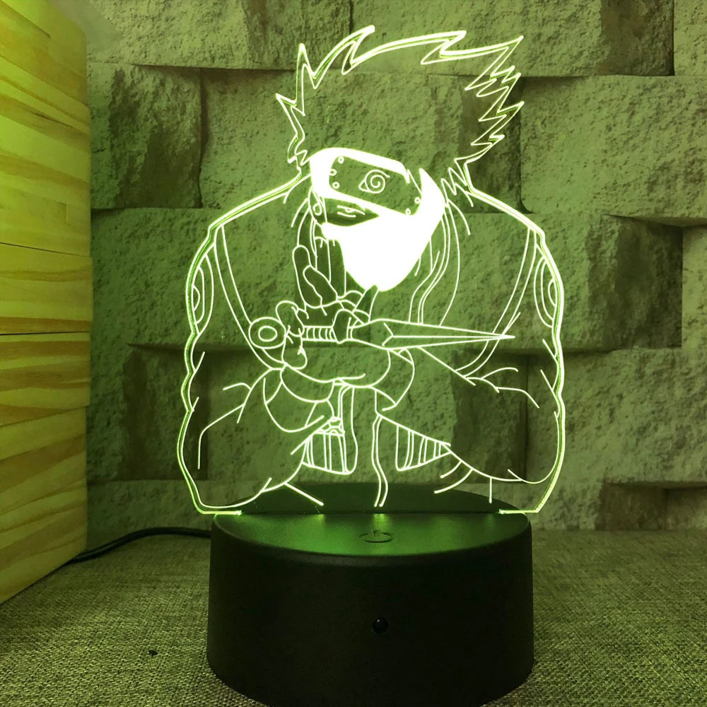 Lâmpada LED Naruto Uzumaki 3D - Akatsuki, Kakashi Hatake e Itachi Uchiha