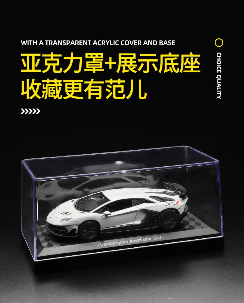 🏎️ Miniatura MSZ 1:36~1:47 Lamborghini Aventador SVJ 63, BMW X5 M, M6 GT3 e Volkswagen – Carros Colecionáveis em Liga Metálica com Caixa Acrílica