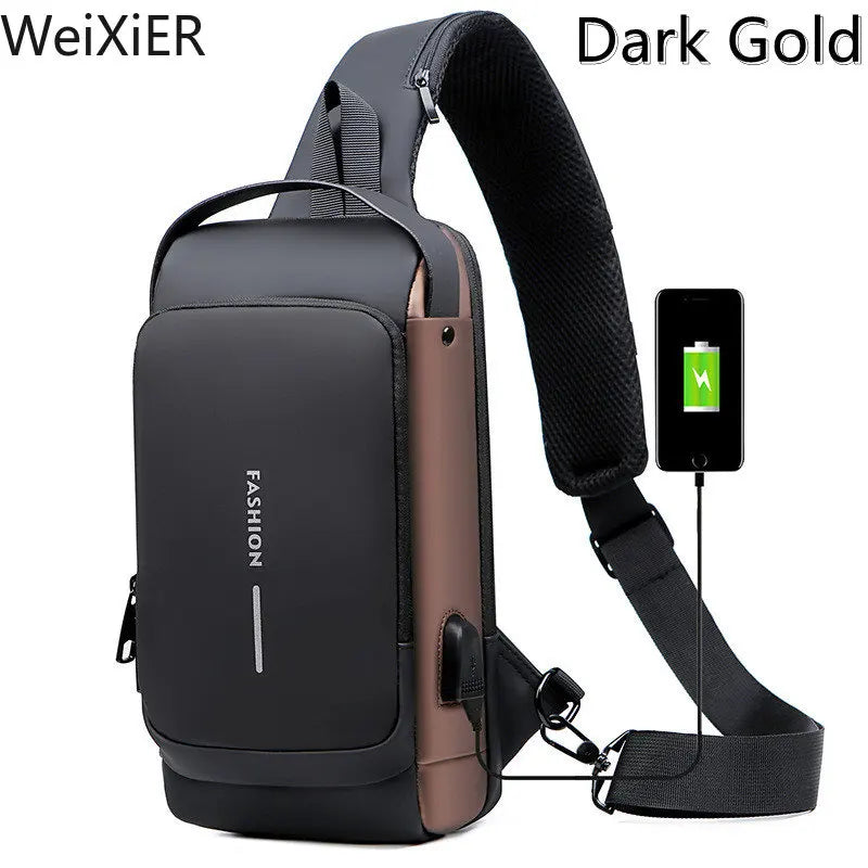 Bolsa Masculina Anti-Furto com Carregamento USB!