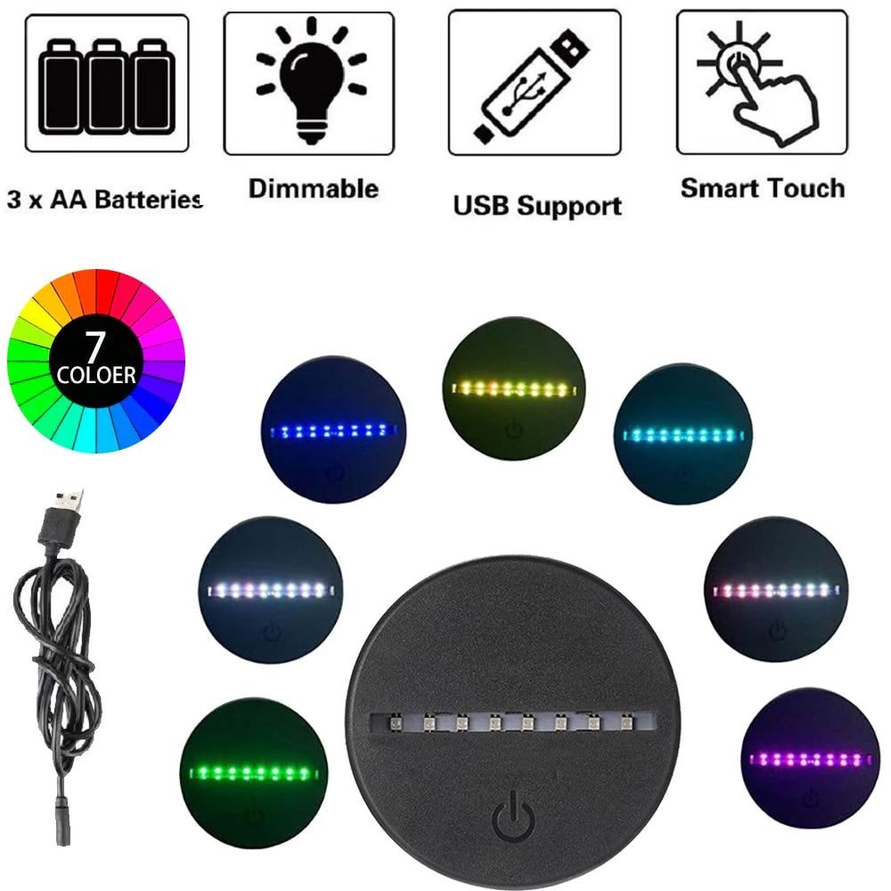 Sonices 3D Visual Illusion Night Light – Criatividade e Encanto para o Seu Ambiente