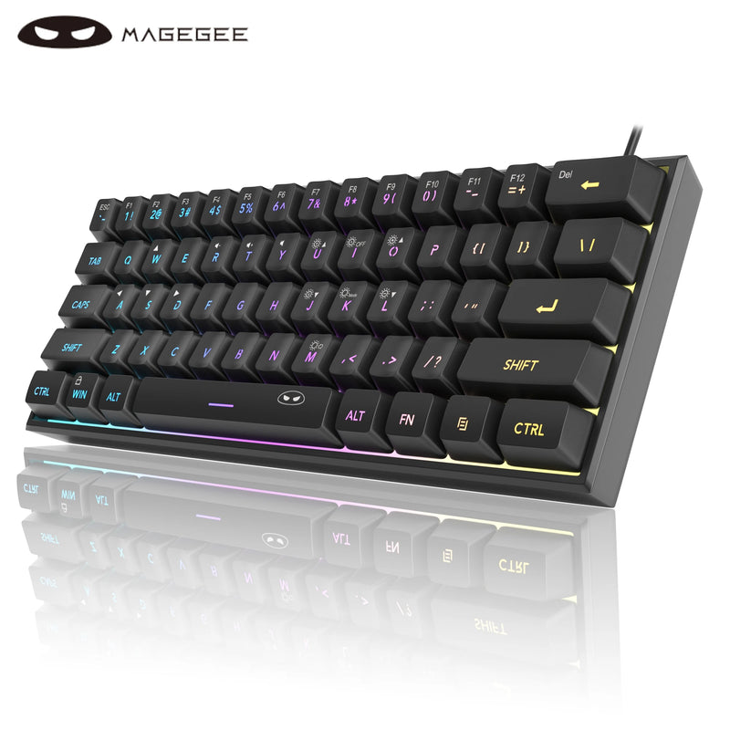 MageGee Mini 60% Gaming Keyboard – Teclado Compacto e Ergonômico com Retroiluminação RGB