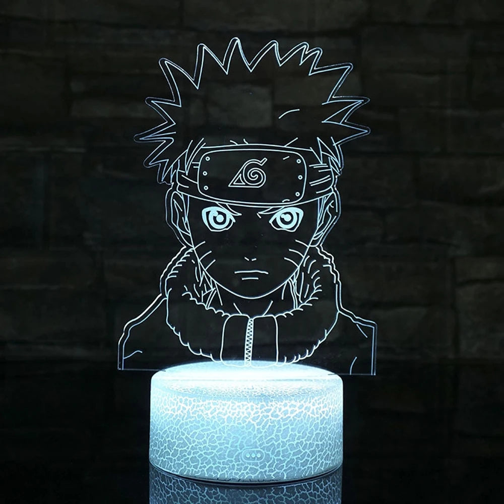 Lâmpada LED Naruto Uzumaki 3D - Akatsuki, Kakashi Hatake e Itachi Uchiha