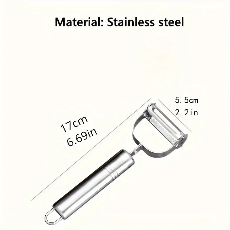 Descascador de Legumes e Frutas de Aço Inoxidável – Lâmina Dupla para Praticidade na Cozinha
