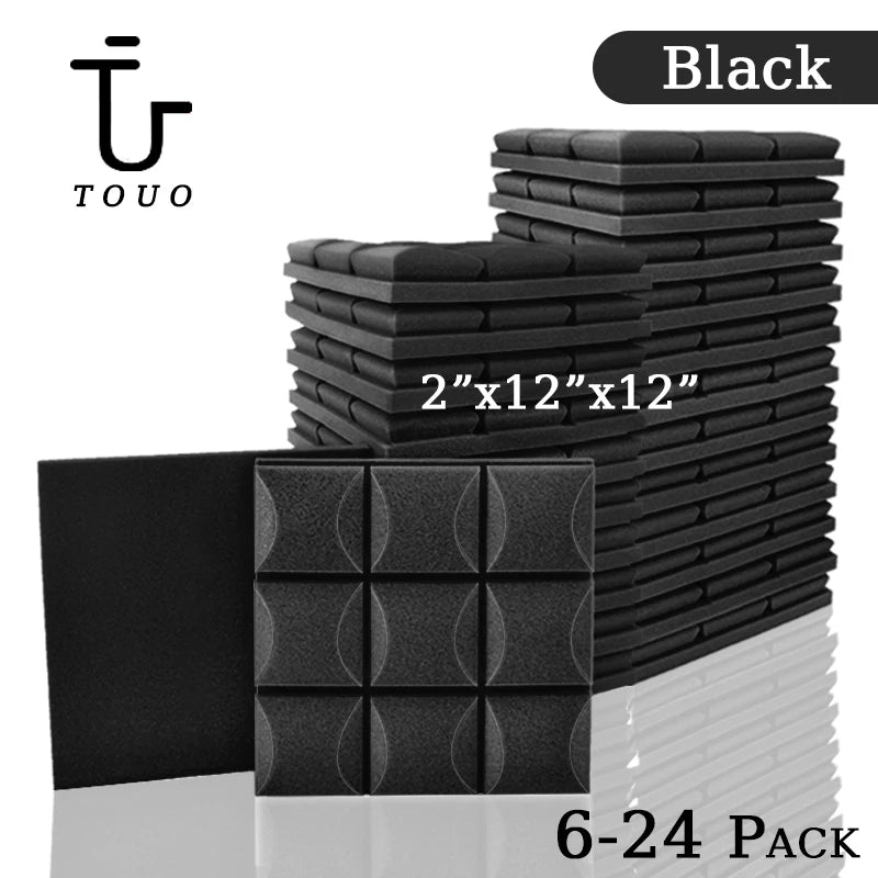 TOUO Studio Acoustic Foam Panels – Painéis de Espuma Acústica para Estúdios, Escritórios e Tratamento de Som